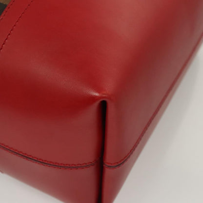 Fendi Pequin 2Bag Canvas and Leather, BROWN, CANVAS, Shoulder bag