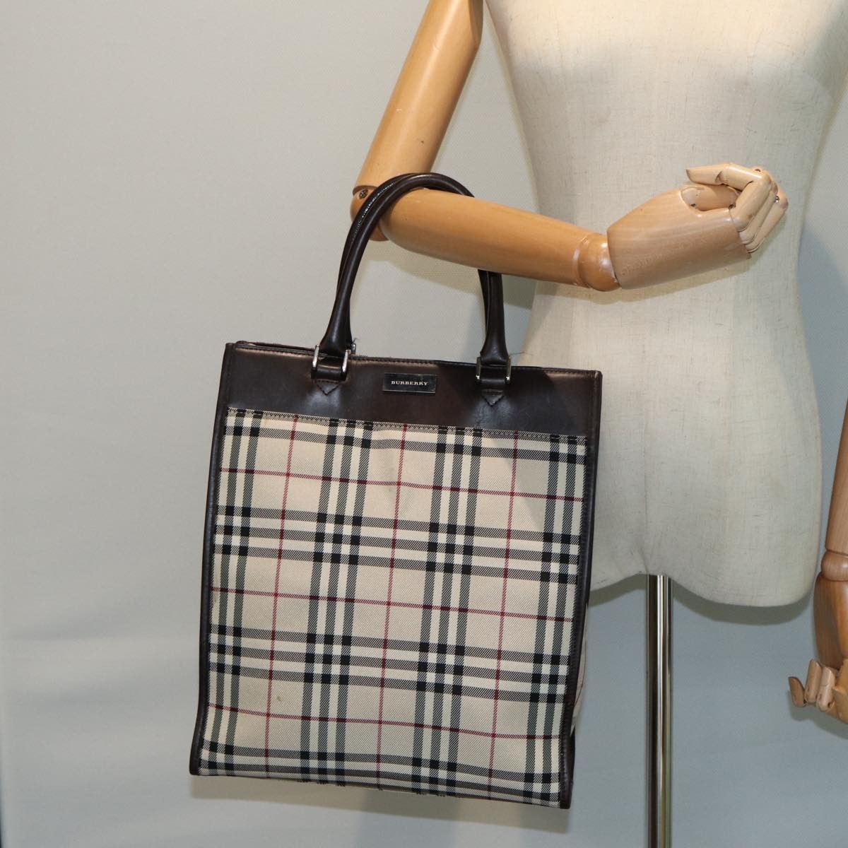 Burberry Nova Check Tote canvas check pattern, BEIGE, CANVAS, Tote bag