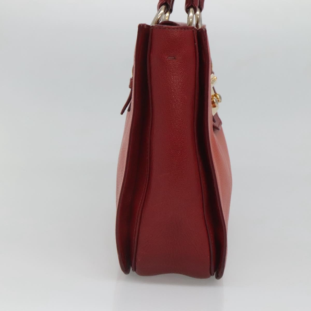 Miu Miu Madras Convertible Lock Tote Leather, RED, LEATHER, Handbag