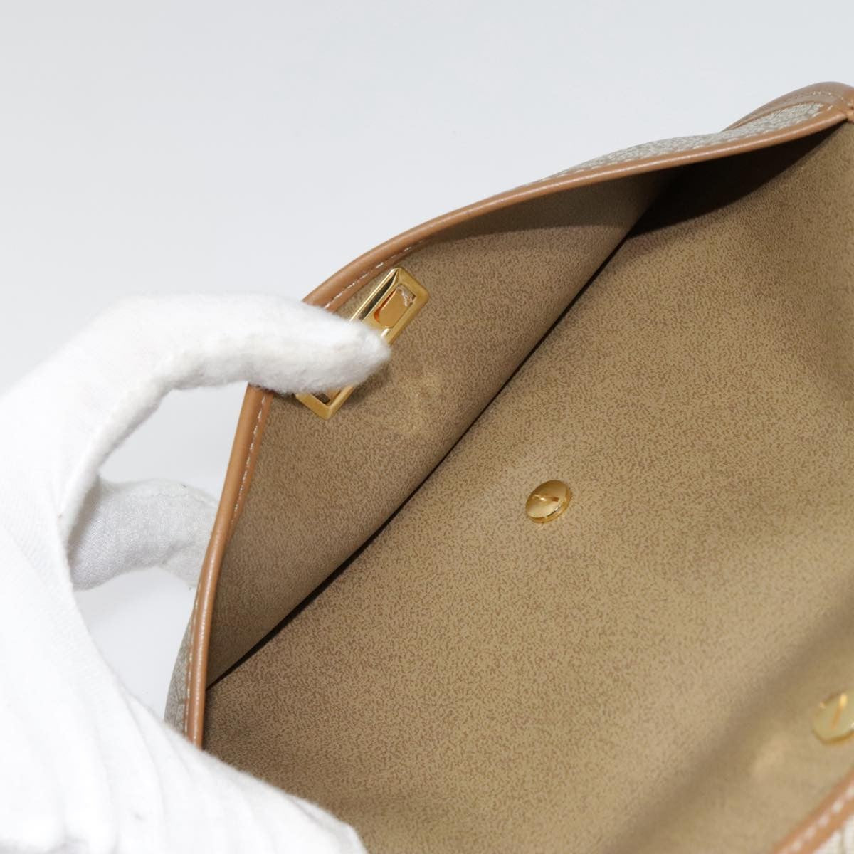 Christian Dior Vintage Honeycomb Flap Crossbody Bag Coated Canvas, BEIGE, CANVAS, Crossbody bag