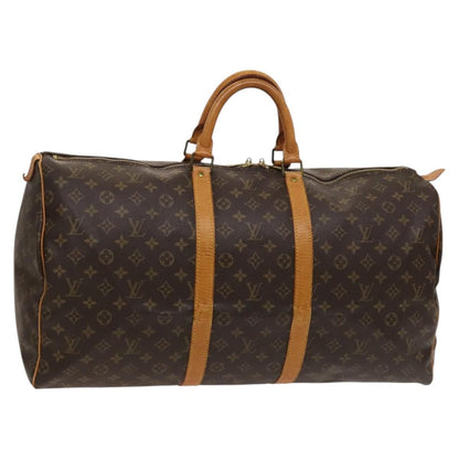 Louis Vuitton Keepall Bag Monogram Canvas, BROWN, CANVAS, Travel bag