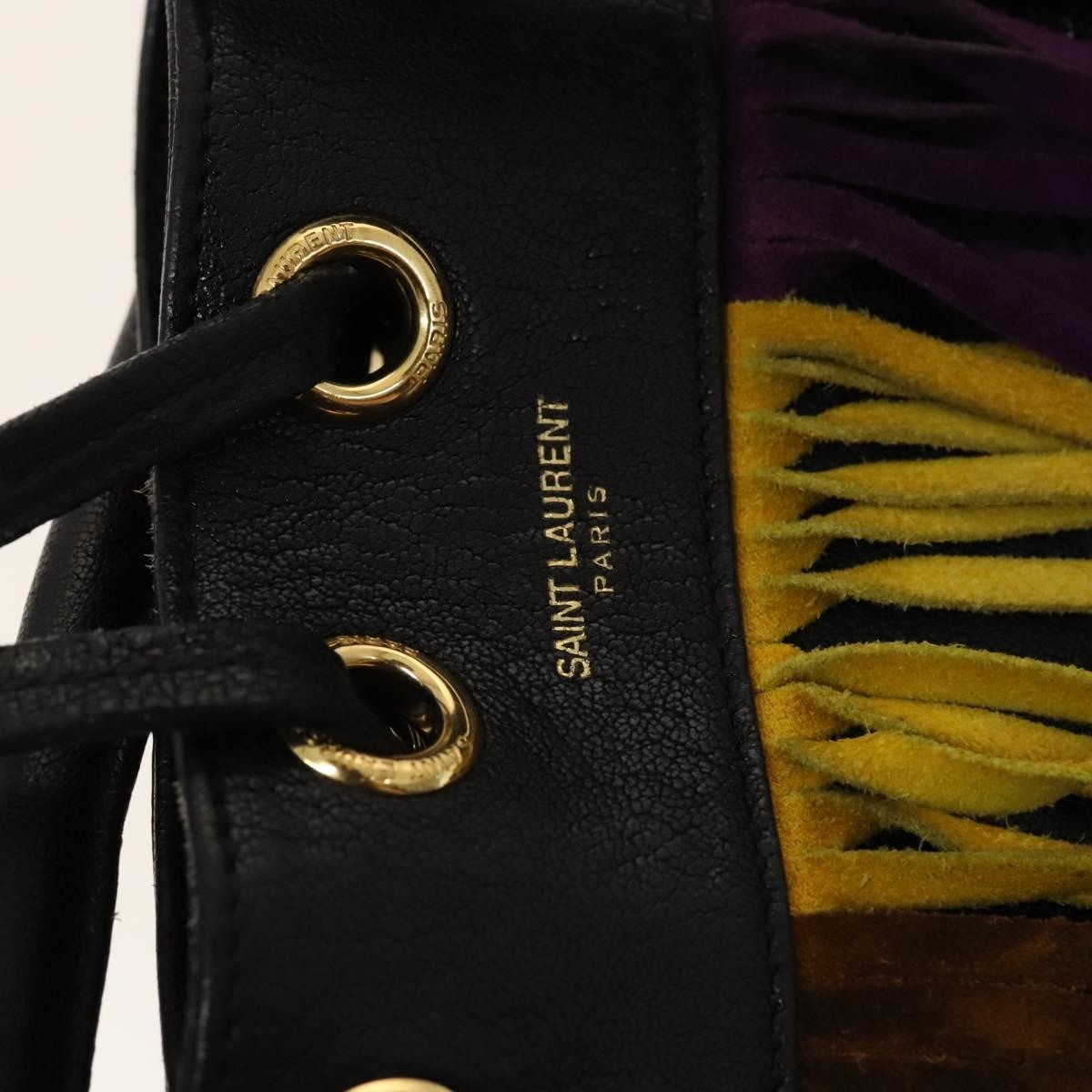Saint Laurent Fringe Emmanuelle Bucket Bag Leather, MULTICOLOUR, LEATHER, Handbag