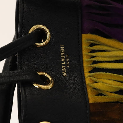 Saint Laurent Fringe Emmanuelle Bucket Bag Leather, MULTICOLOUR, LEATHER, Handbag