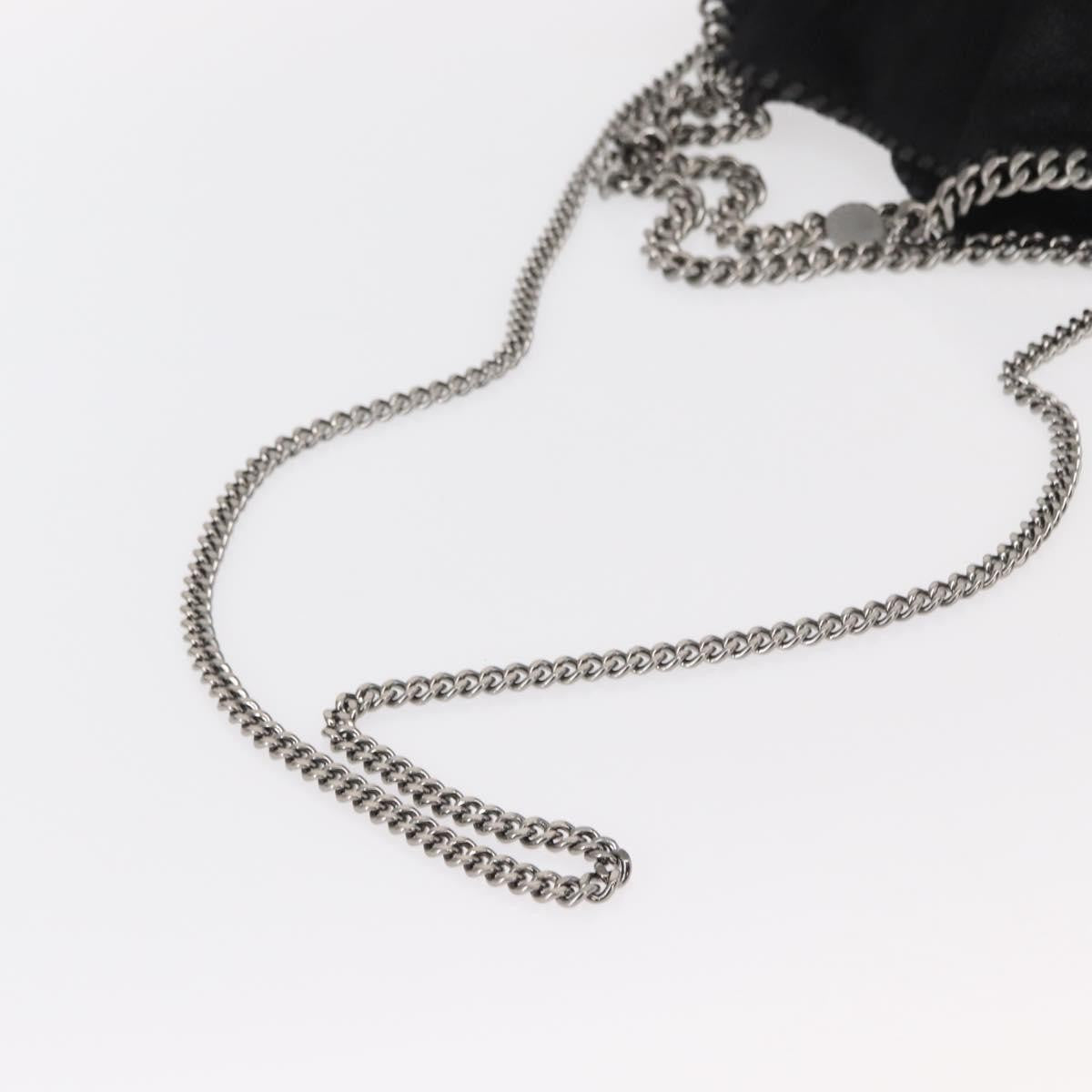 Stella McCartney Falabella Fold Over Crossbody Bag Shaggy Deer, BLACK, POLYESTER, Shoulder bag