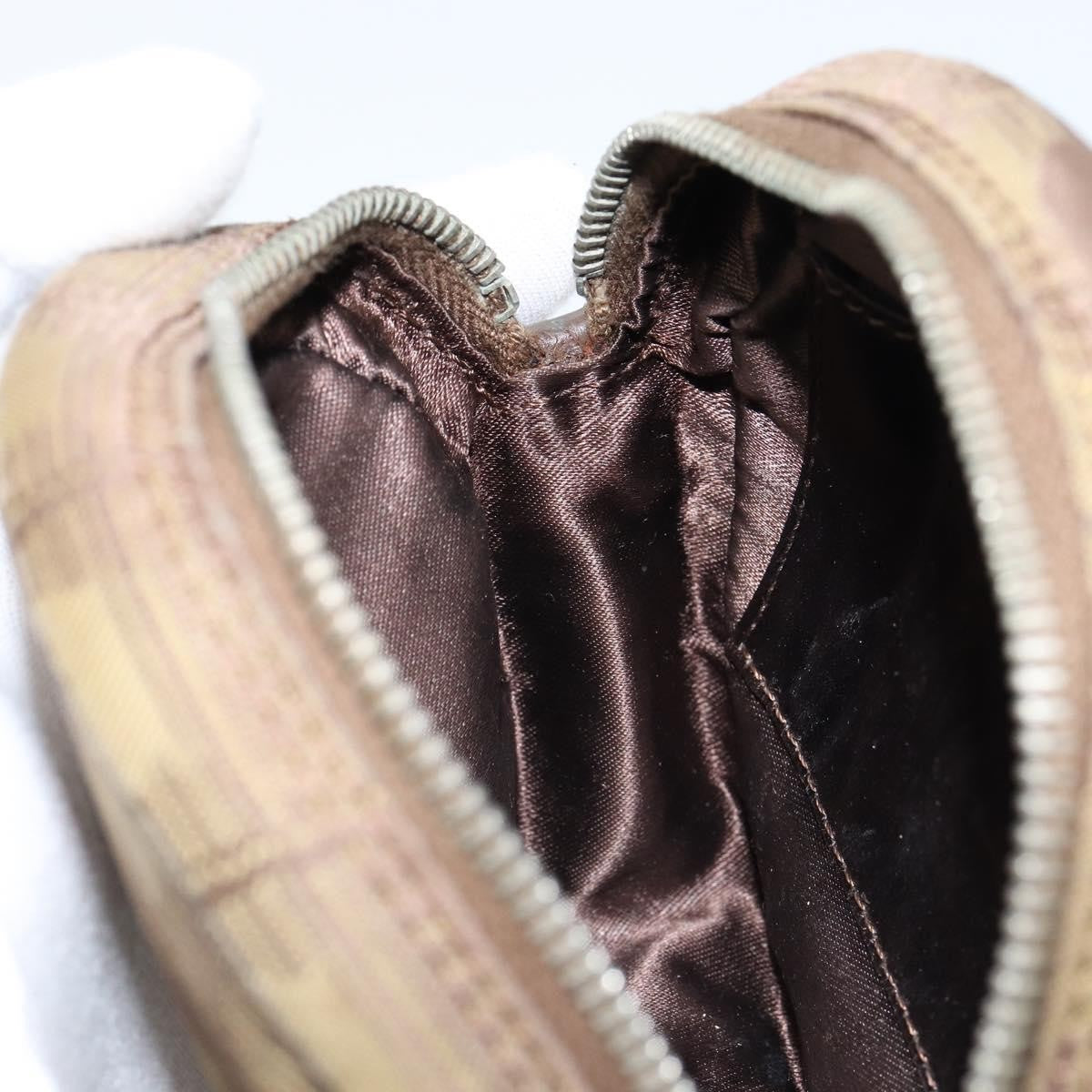 Chanel Travel Line Round Wristlet Nylon, BEIGE, NYLON, Clutche & pouche