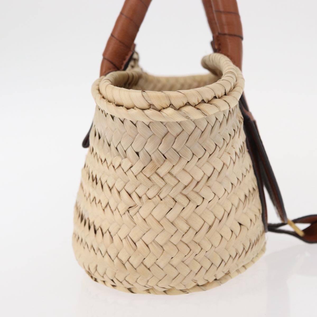 Chloe Marcie Basket Bag Raffia and Leather, BEIGE, WICKER, Handbag