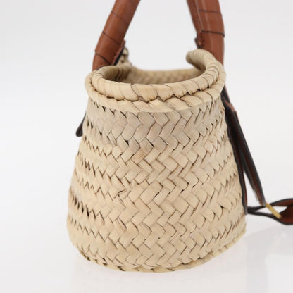 Chloe Marcie Basket Bag Raffia and Leather, BEIGE, WICKER, Handbag