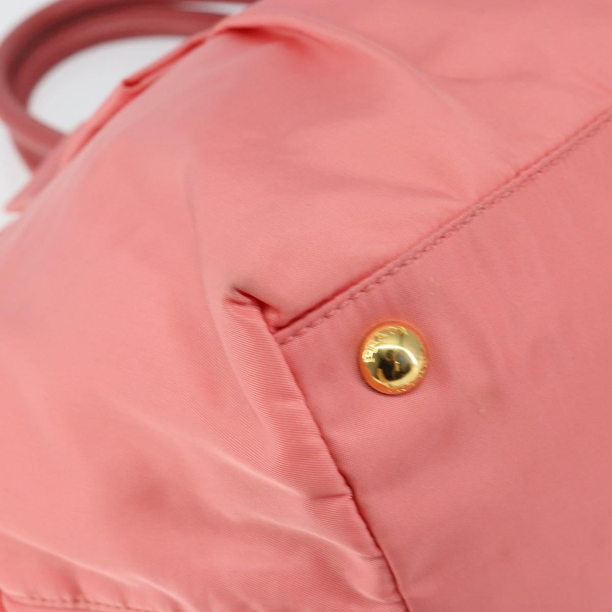Prada Logo Bow Tote Tessuto with Leather, PINK, NYLON, Tote bag