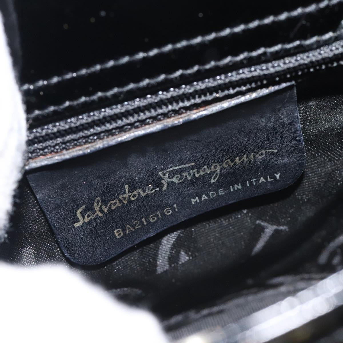 Salvatore Ferragamo Vara Bow Top Handle Bucket Bag Patent Leather, BLACK, PATENT_LEATHER, Handbag