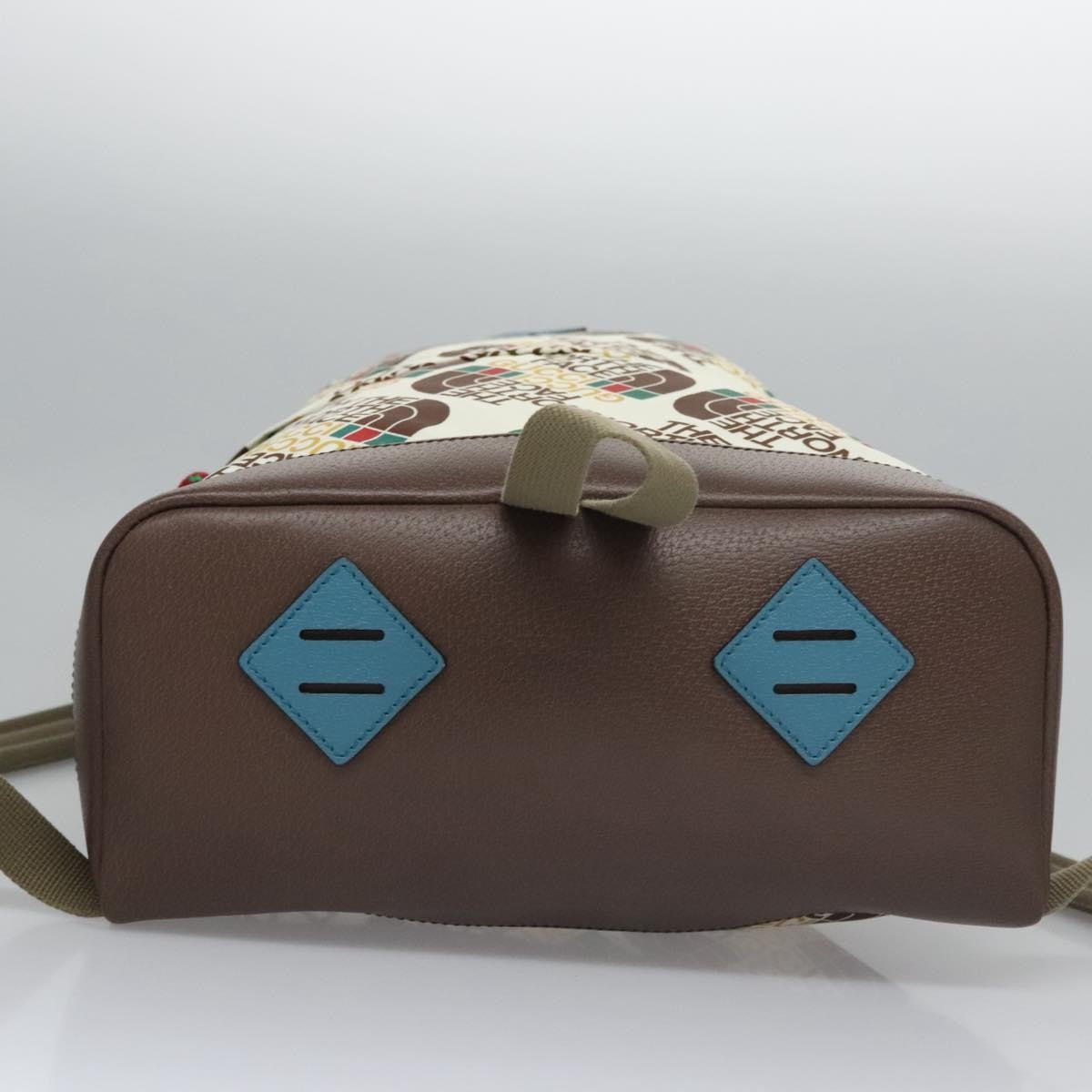 Gucci Gucci x The North Face Zip Backpack Printed Nylon, ECRU, NYLON, Backpack