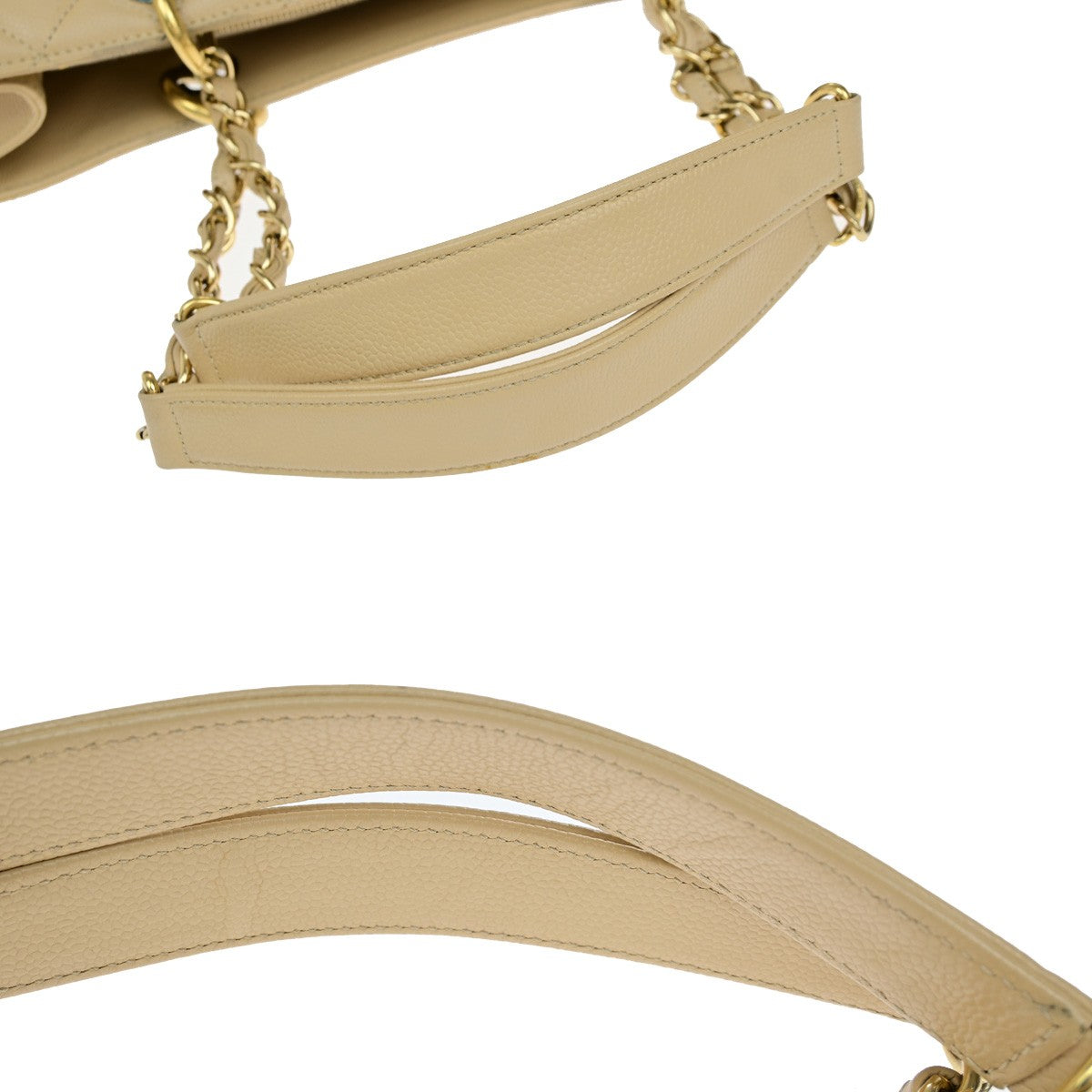 Chanel Grand Shopping Tote Quilted Calfskin, BEIGE, CALFSKIN, Shoulder bag