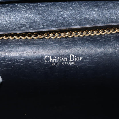 Christian Dior Vintage CD Chain Flap Shoulder Bag Diorissimo Canvas, NAVY, CANVAS, Shoulder bag