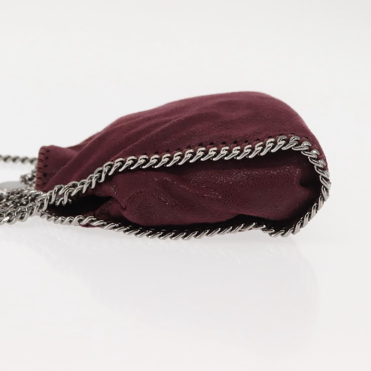 Stella McCartney Falabella Fold Over Crossbody Bag Velvet, BURGUNDY, POLYESTER, Crossbody bag