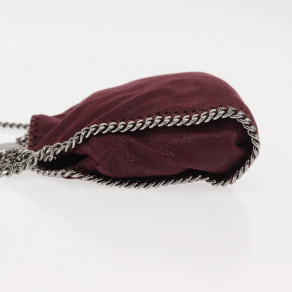 Stella McCartney Falabella Fold Over Crossbody Bag Velvet, BURGUNDY, POLYESTER, Crossbody bag