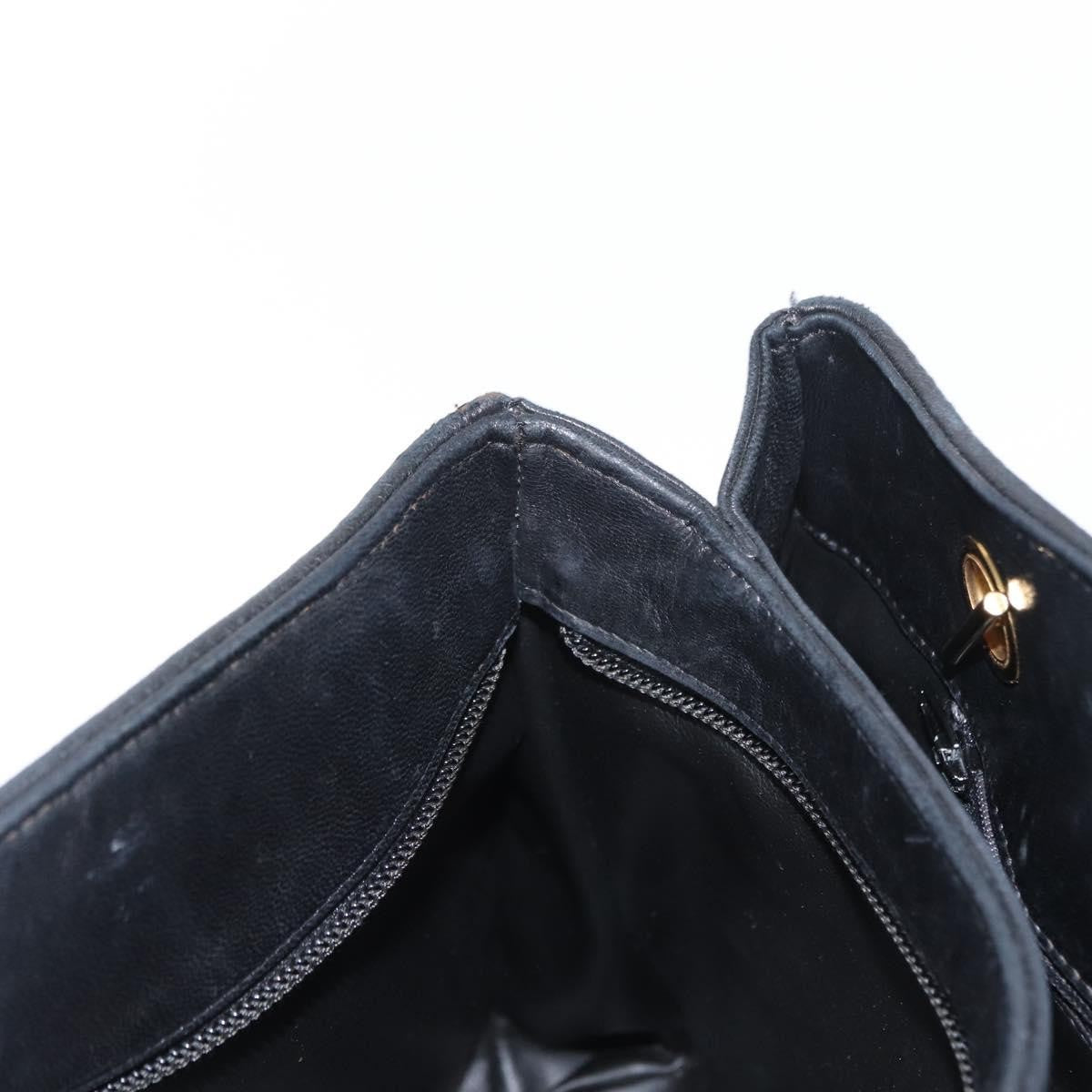 Bally Vintage Chain Shoulder Bag Quilted Leather, BLACK, LEATHER, Shoulder bag