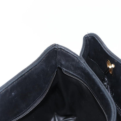 Bally Vintage Chain Shoulder Bag Quilted Leather, BLACK, LEATHER, Shoulder bag