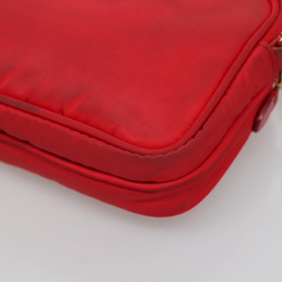 Prada Double Zip Shoulder Bag Nylon, RED, NYLON, Shoulder bag