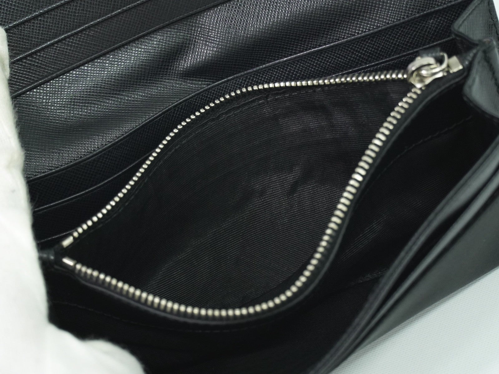 Prada Continental Wallet Tessuto, Black, Nylon, Wallet