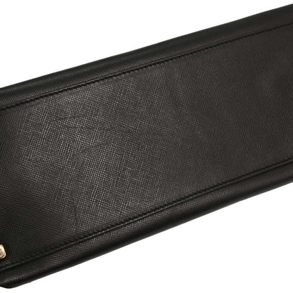 Salvatore Ferragamo Convertible Top Handle Bag Leather, BLACK, LEATHER, Handbag