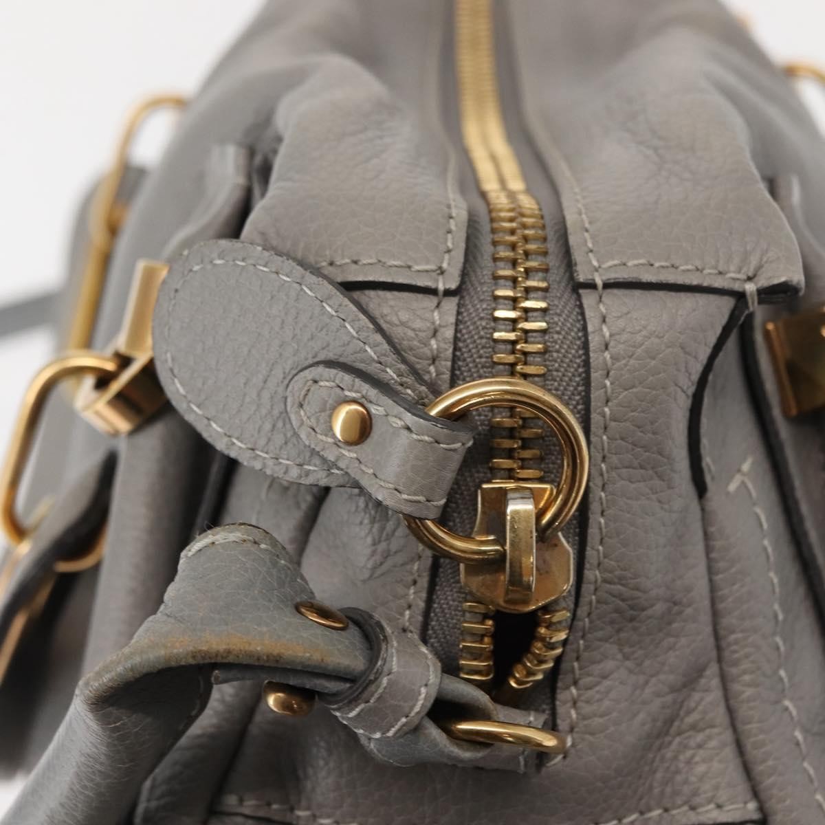 Chloe Paraty Top Handle Bag Leather, GRAY, LEATHER, Handbag