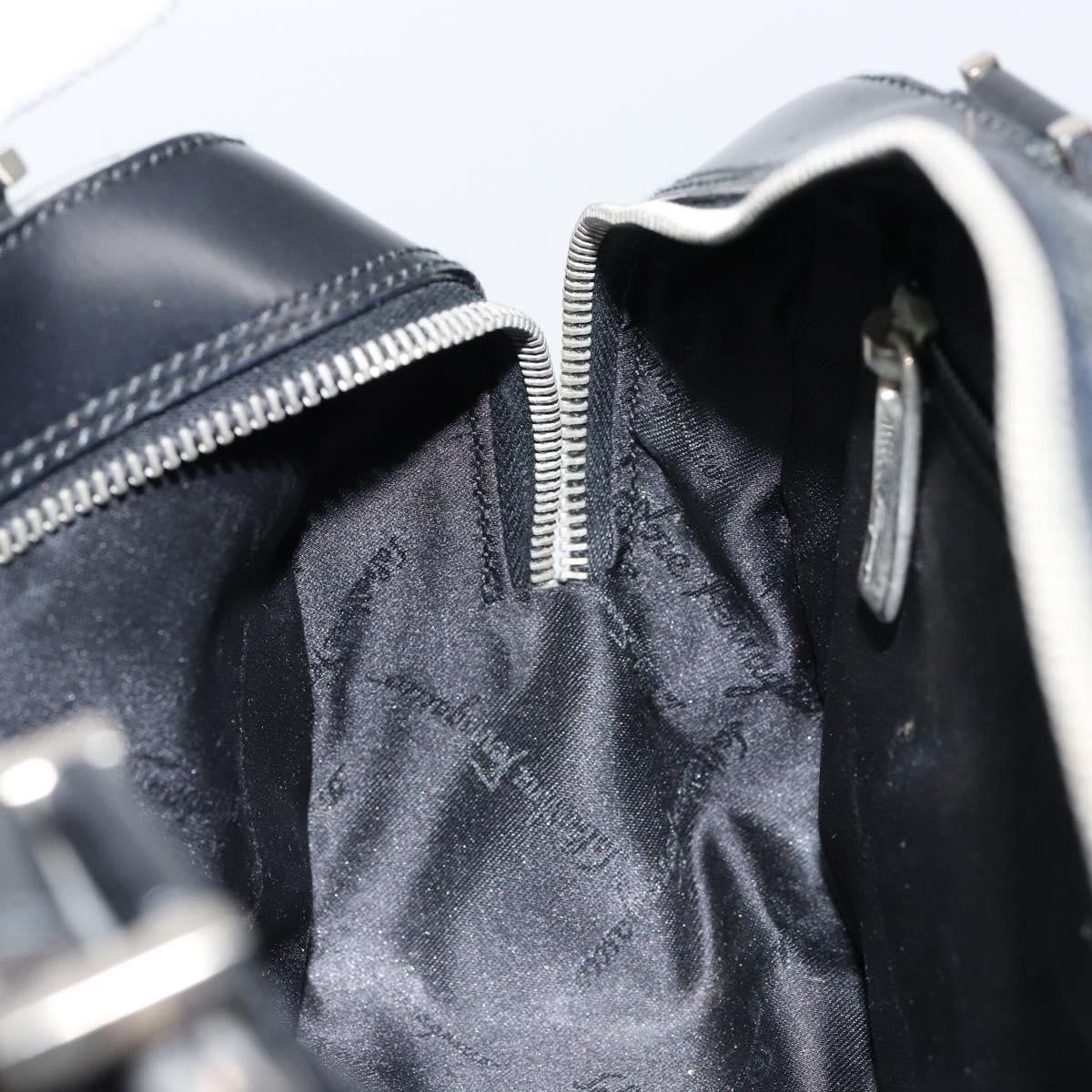 Salvatore Ferragamo Gancini handbag Leather, BLACK, LEATHER, Handbag