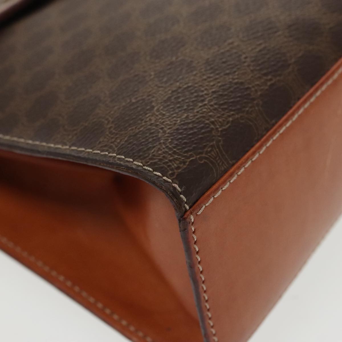 Celine Vintage Macadam Handbag Macadam, BROWN, CANVAS, Handbag