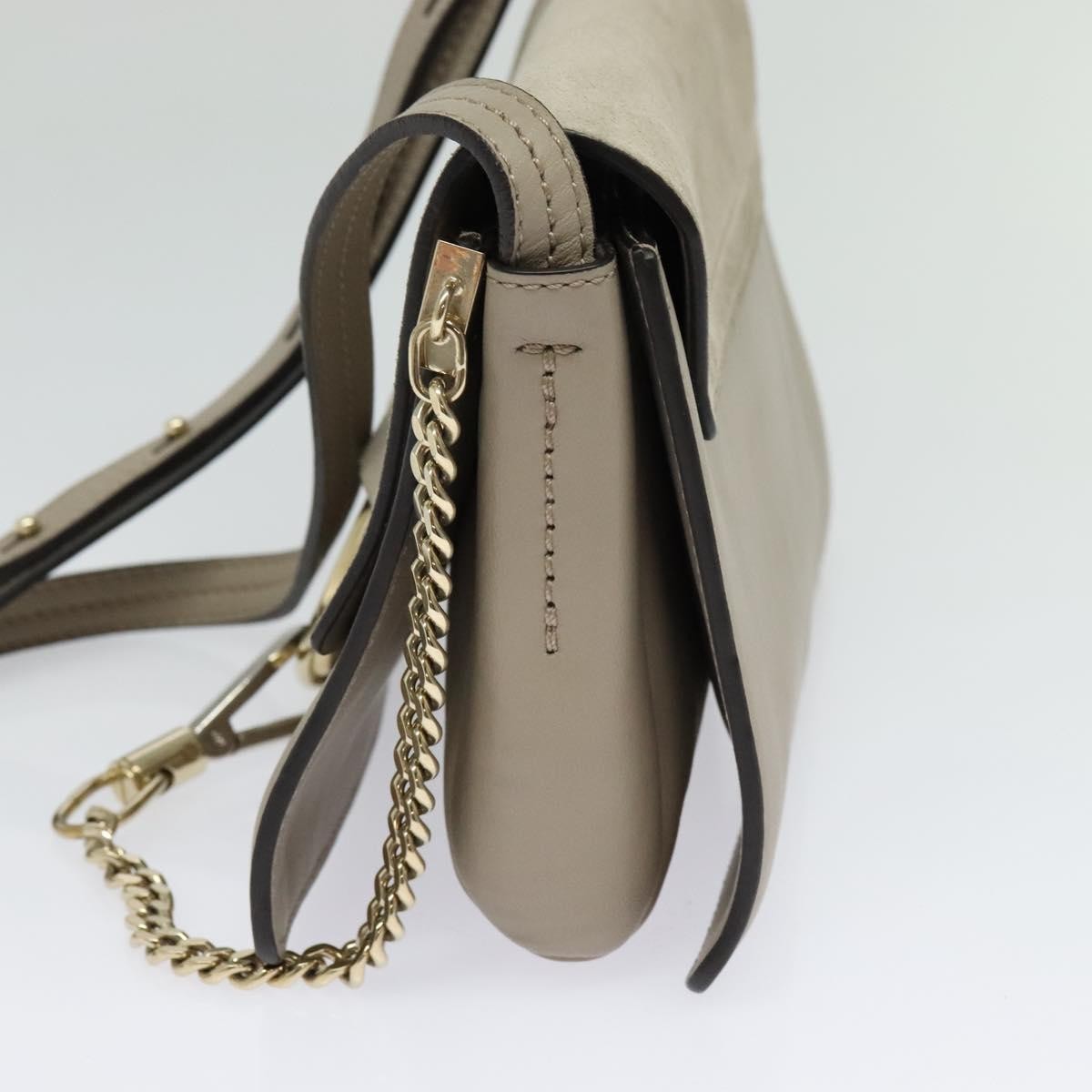 Chloe Faye Crossbody Leather and Suede, Gray, Suede, Shoulder Bag