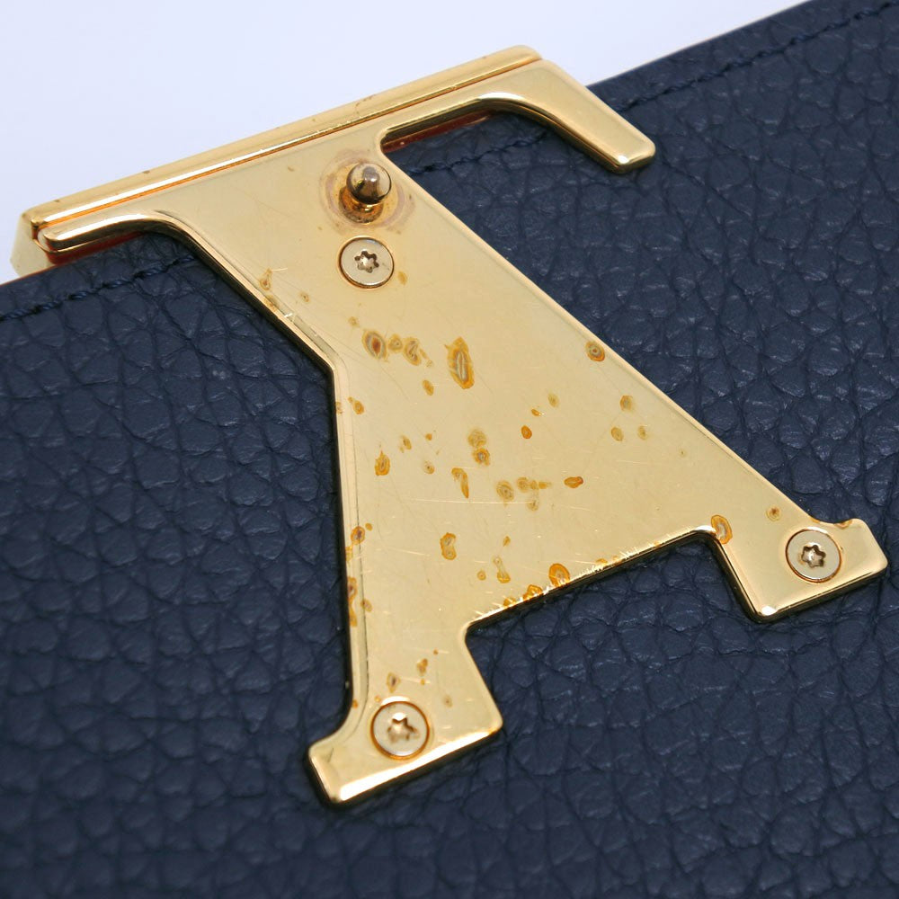 Louis Vuitton Capucines Long Wallet Leather, NAVY, LEATHER, Wallets