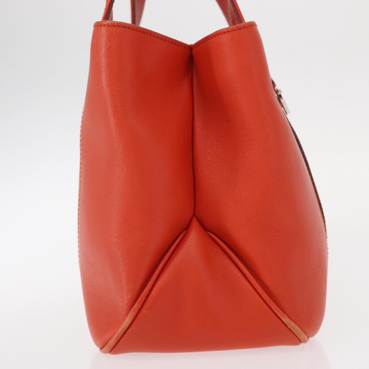 Salvatore Ferragamo Gancini handbag Leather, ORANGE, LEATHER, Handbag