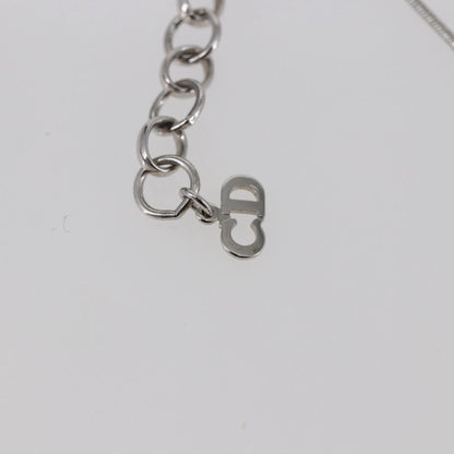 Christian Dior Bow CD Pendant Necklace Metal with Crystal, SILVER, METAL, Necklace