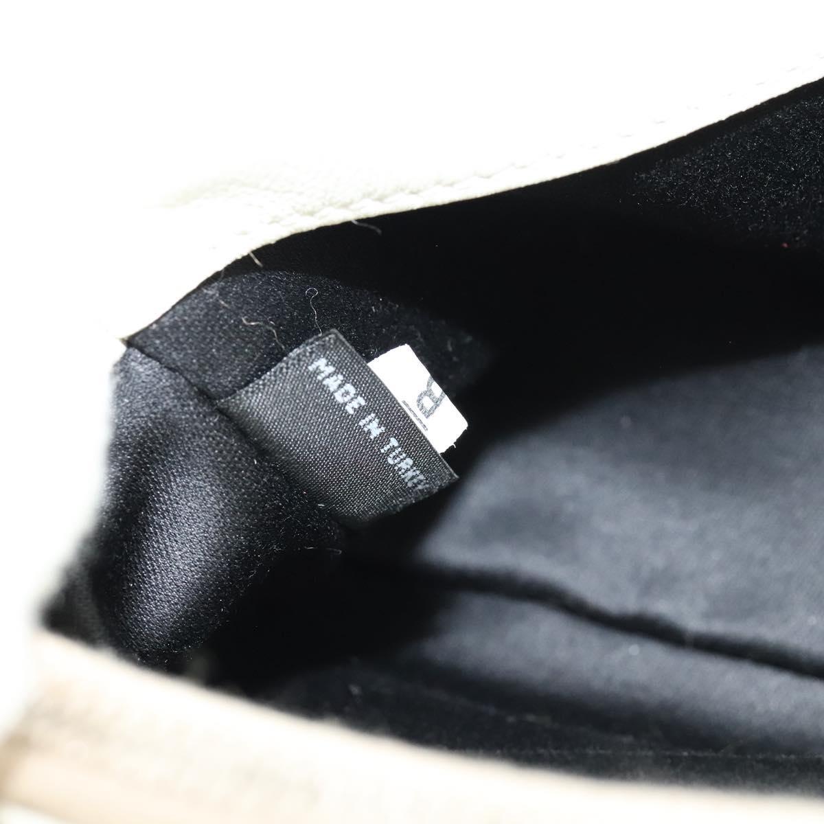 Miu Miu Crystal 2way Pouch Matelasse Leather, WHITE, LEATHER, Shoulder bag