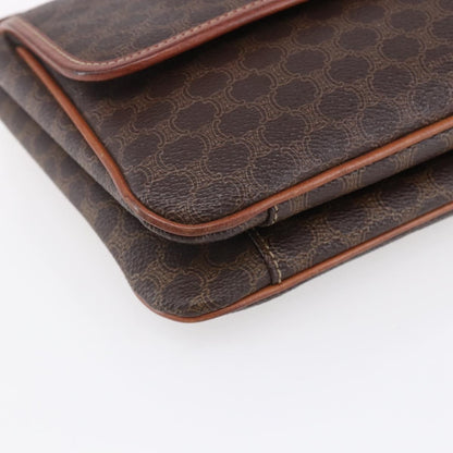 Celine Vintage Macadam Shoulder Bag Canvas and Leather, BROWN, CANVAS, Shoulder bag