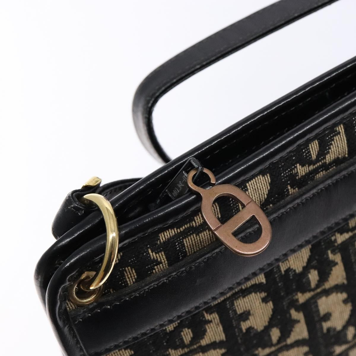 Christian Dior Vintage Trotter Shoulder Bag Canvas, NAVY, CANVAS, Shoulder bag