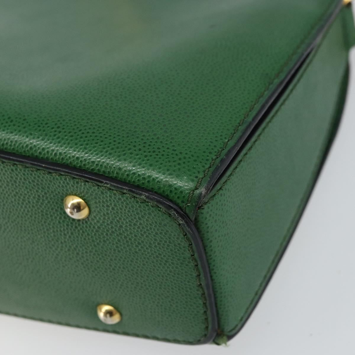 Celine Vintage Shoulder Bag Leather, GREEN, LEATHER, Shoulder bag