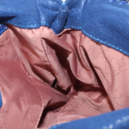 Stella McCartney Falabella Fold Over Crossbody Bag Shaggy Deer, BLUE, POLYESTER, Shoulder bag