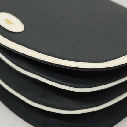 Bally Vintage Shoulder Bag Leather, Navy, Leather, Handbag