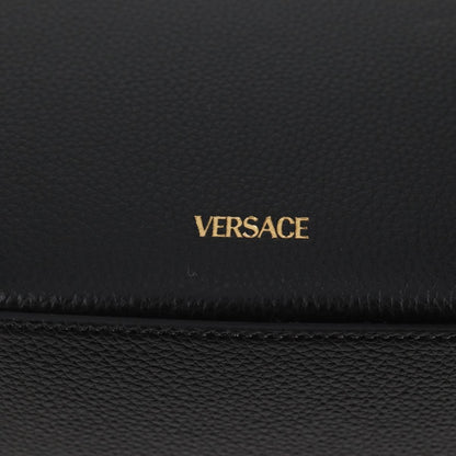 Versace Virtus Flap Messenger Bag Leather, BLACK, LEATHER, Crossbody bag