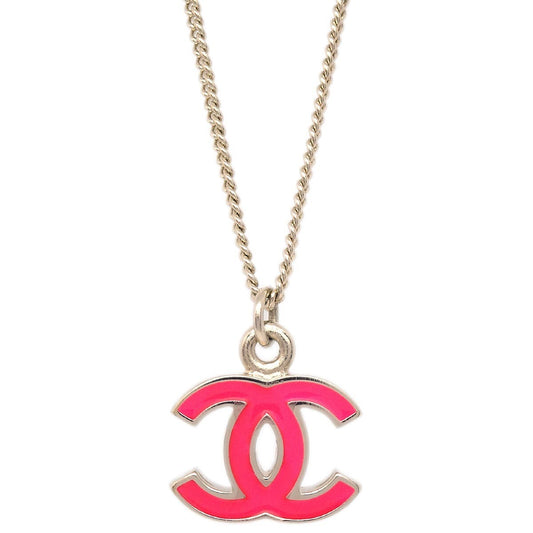 Chanel CC Logo Pendant Necklace Metal, SILVER, SILVER_PLATED, Necklace