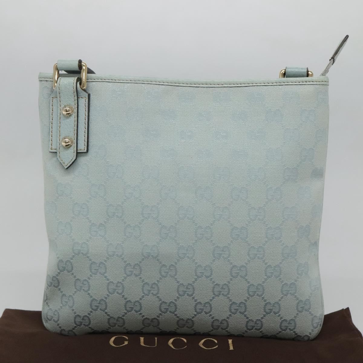 Gucci Vintage Flat Messenger Bag GG Canvas, BLUE, CANVAS, Shoulder bag