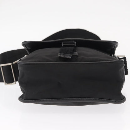 Prada Logo Flap Messenger Bag Tessuto, Black, Nylon, Shoulder Bag