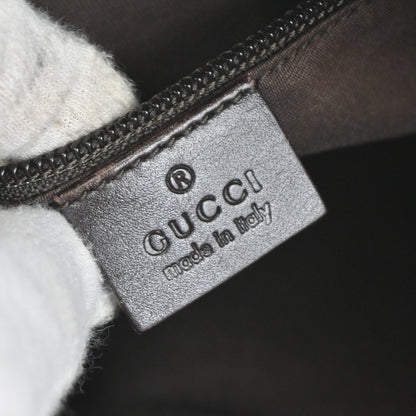 Gucci Zip Messenger Bag GG Canvas with Perforated Leather, BROWN, CANVAS, Shoulder bag