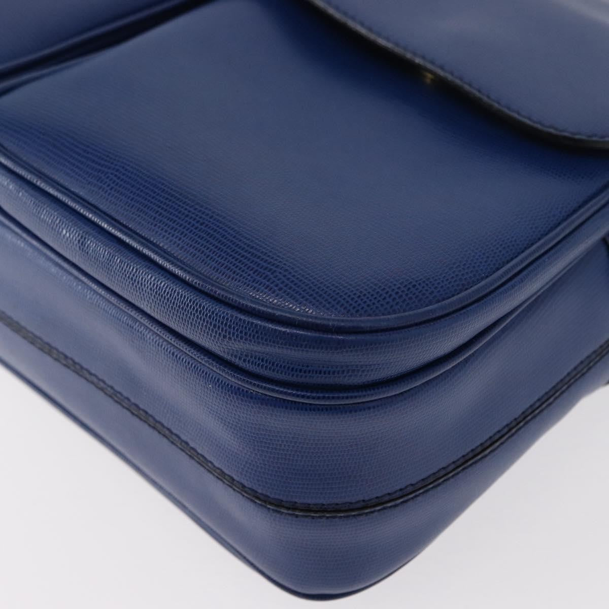 Celine Vintage Circle Logo Crossbody Bag Leather, BLUE, LEATHER, Shoulder bag