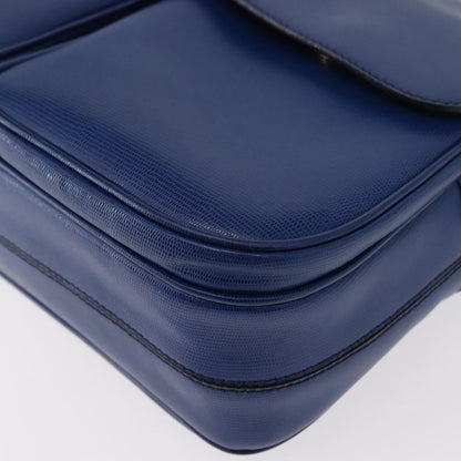 Celine Vintage Circle Logo Crossbody Bag Leather, BLUE, LEATHER, Shoulder bag