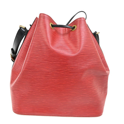 Louis Vuitton Bicolor Petit Noe Handbag Epi Leather, RED, LEATHER, Shoulder bag