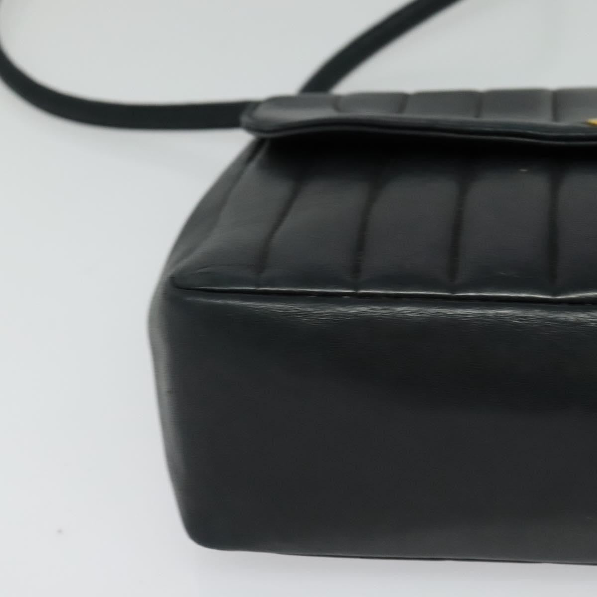 Chanel Vintage Vertical CC Flap Bag Leather, BLACK, LEATHER, Shoulder bag