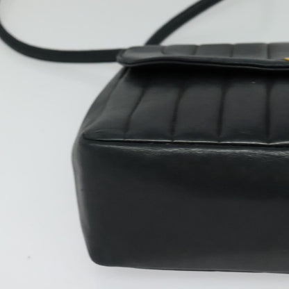 Chanel Vintage Vertical CC Flap Bag Leather, BLACK, LEATHER, Shoulder bag