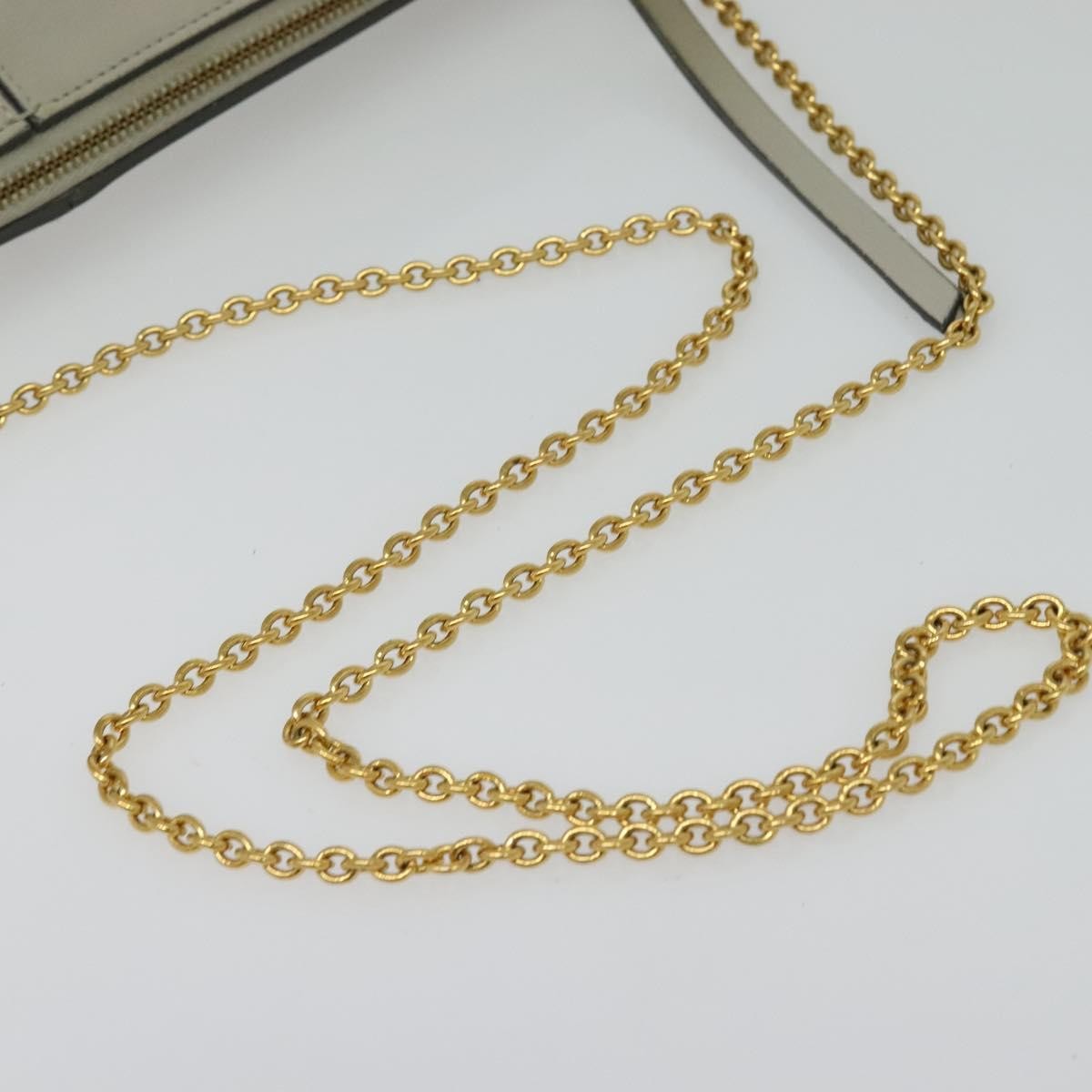 Celine Tri-Fold Clutch on Chain Smooth Leather, GRAY, LEATHER, Shoulder bag