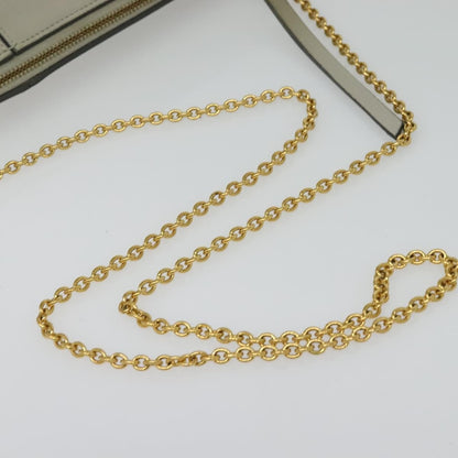 Celine Tri-Fold Clutch on Chain Smooth Leather, GRAY, LEATHER, Shoulder bag