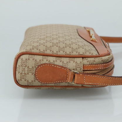 Celine Macadam Shoulder Bag Leather, BEIGE, LEATHER, Shoulder bag