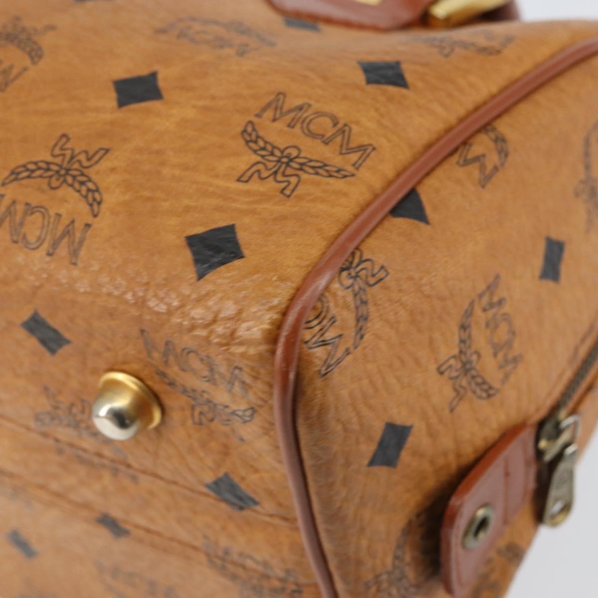 MCM Visetos Handbag Canvas and Leather, BROWN, CANVAS, Handbag
